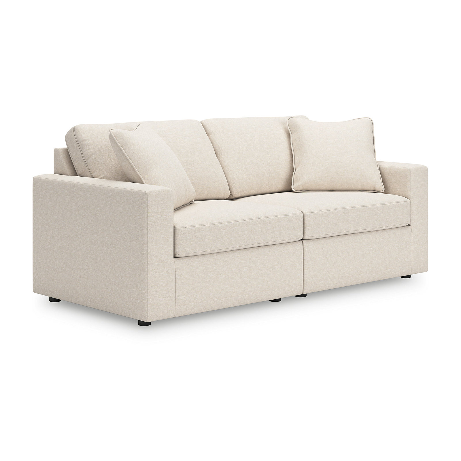 76" Modular Loveseat, White