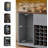 41.7 Inch Modern Farmhouse Coffee Bar Cabinet with Mini Fridge Space, Built-in Power Outlet & 20-Bottle Wine Rack, Blue-Gray-135968658