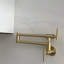 Robinet de remplissage de pot en acier brossé, fixation murale, 2 poignées, bec pivotant à double articulation de 24 pouces, cuisine en acier inoxydable Sus304
