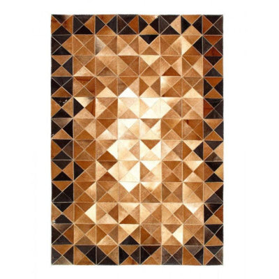 Helon Geometric Area Rug in Brown