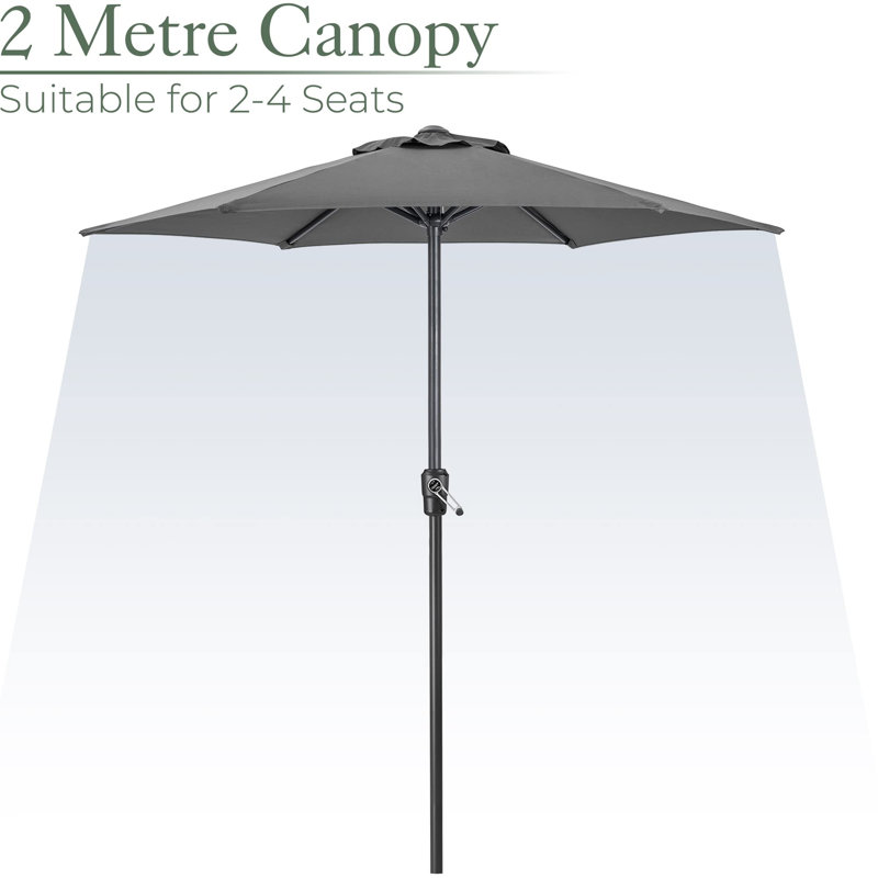 Atri 240cm Market Parasol, Grey