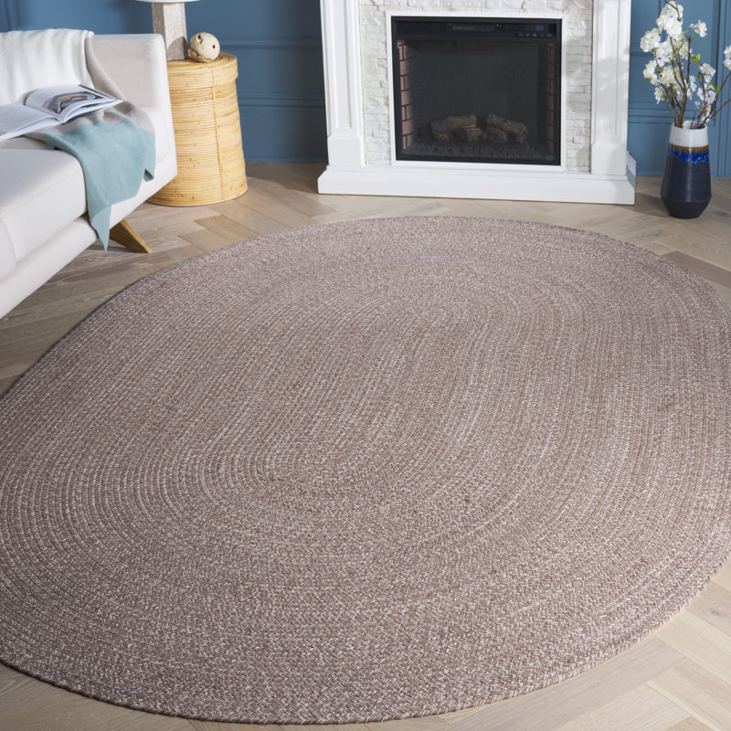 Petersburg Geometric Cotton Hand Woven Area Rug, Oval 122 x 183cm