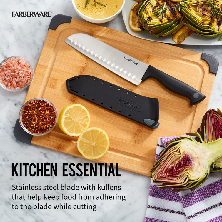 Farberware EdgeKeeper 8-inch Forged Triple Riveted Chef Knife with  Self-Sharpening Sleeve