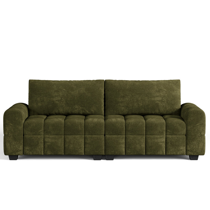 Canapé 82 po moderne en chenille avec coussins capitonnés, facile à assembler et confortable pour le salon, la chambre à coucher ou un appartement