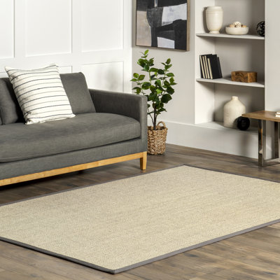 Tapis beige / gris en jute / sisal Alvardo