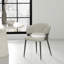 Chaise rembourrée en cuir avoine texturée Luce-1693032476