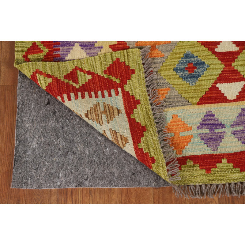 Tapis décoratif réversible en laine kilim oriental 4 x 6
