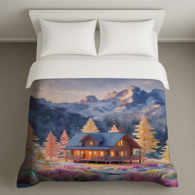 Cozy Cabin In Mountains Duvet Covers