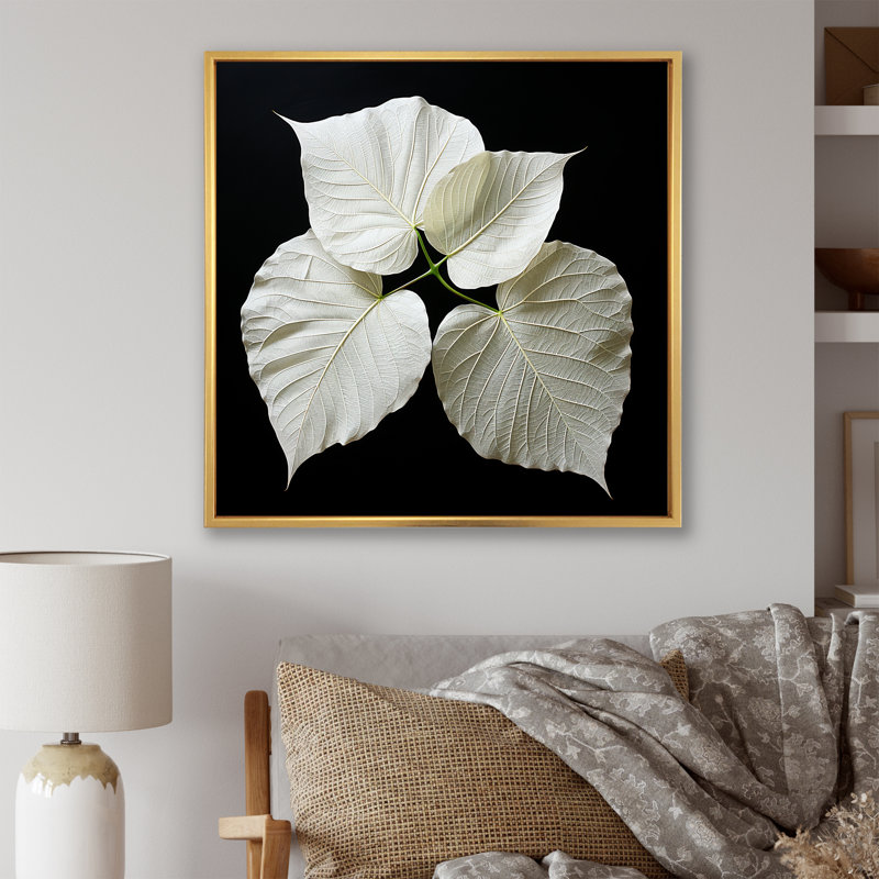 Impression sur toile noir et blanc sur verre I, H 30 po x l 30 po x P 1 po, Cadre flottant doré