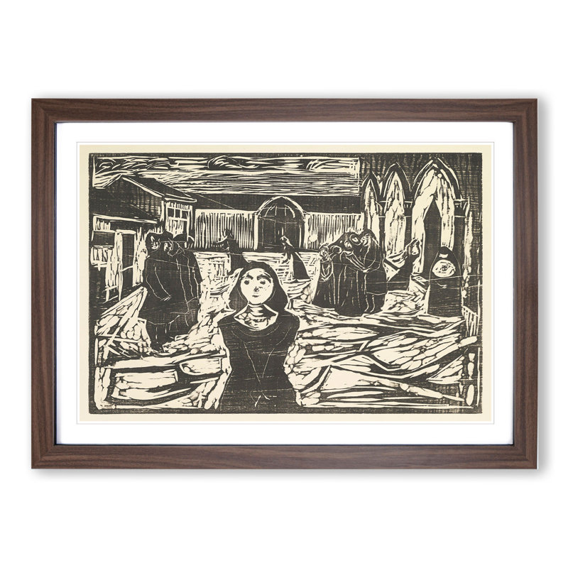The Last Hour by Edvard Munch - Picture Frame Painting, Walnut, 48cm H x 65cm W x 2cm D