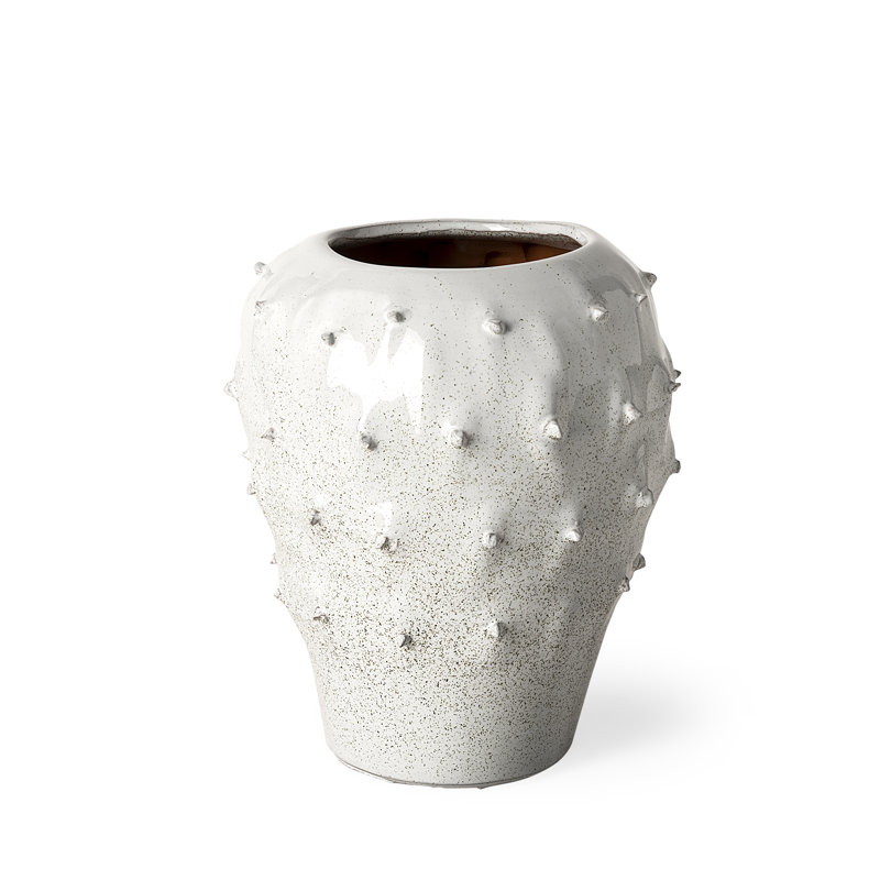 Vase de table en céramique blanche, H 11,41 po x l 8,26 po x P 8,26 po