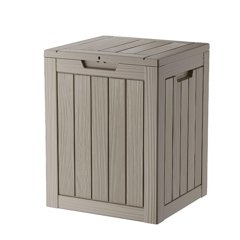 30 Gallons Resin All-Weather Waterproof Outdoor Storage Box, Brown, 30 Gallons