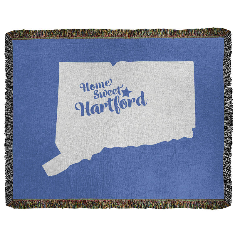 Jeté en coton tissé hartford connecticut, l 37 po x L 52 po, Bleu