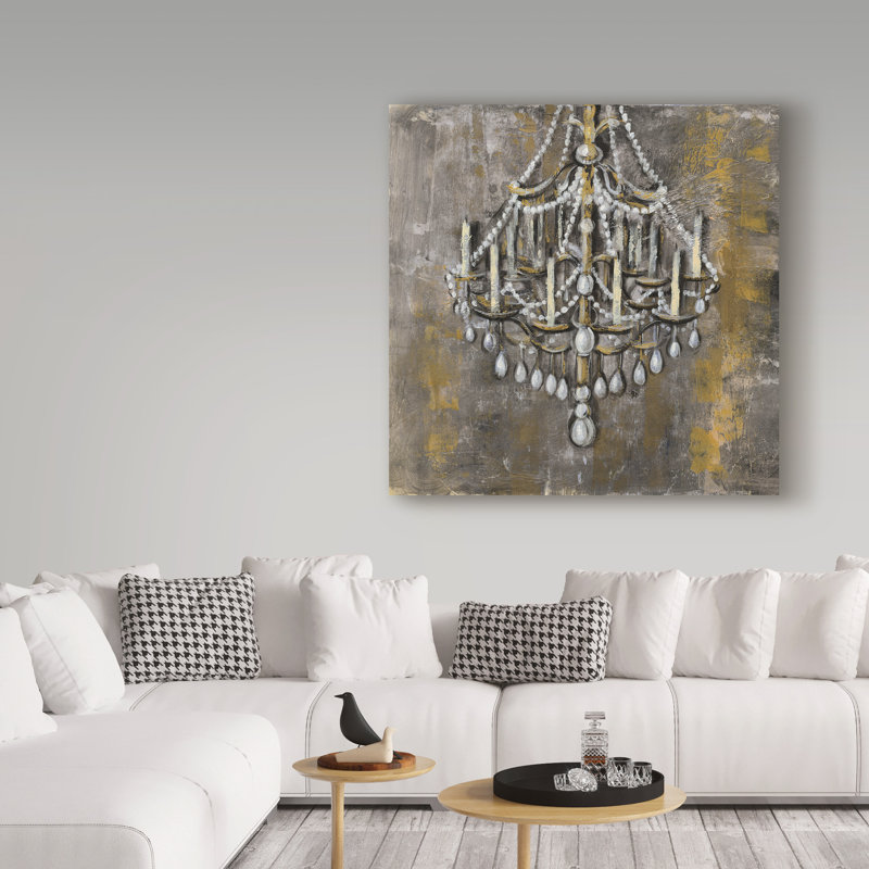 « rétro lustre i », reproduction de peinture à l’acrylique sur toile tendue, H 24 po x l 24 po x P 2 po