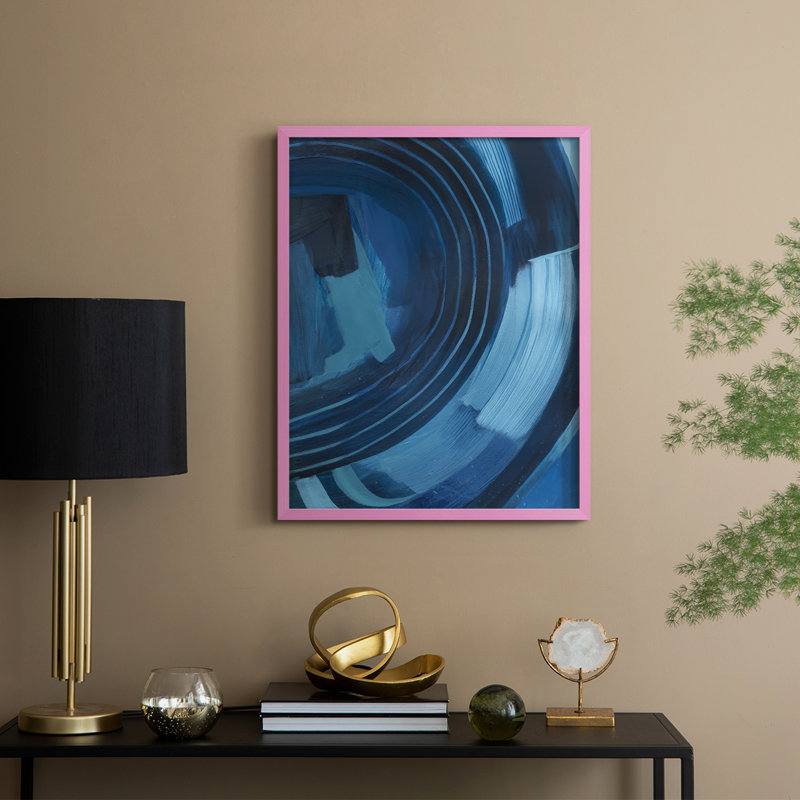 «Blue Sighs I», reproduction encadrée - bois massif, H 11 po x l 9 po, Rose