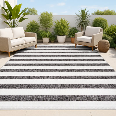Tapis noir / crème Aveiro