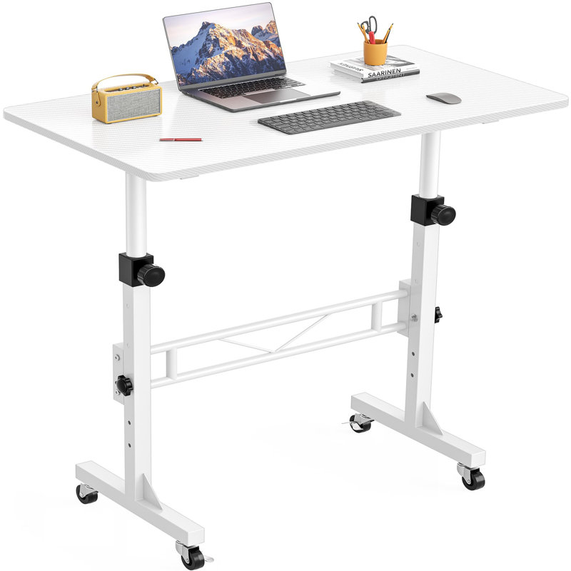 Metal Base Computer Desk, White