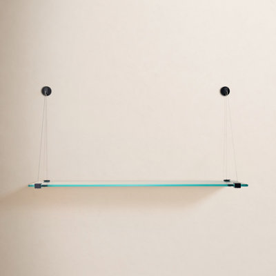 Earlham Tempered Glass Wall-Mounted Bracket Shelf