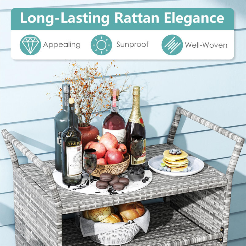 Metal Bar Cart, Grey