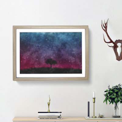 Tree Under the Cosmos - Picture Frame Graphic Art Print
