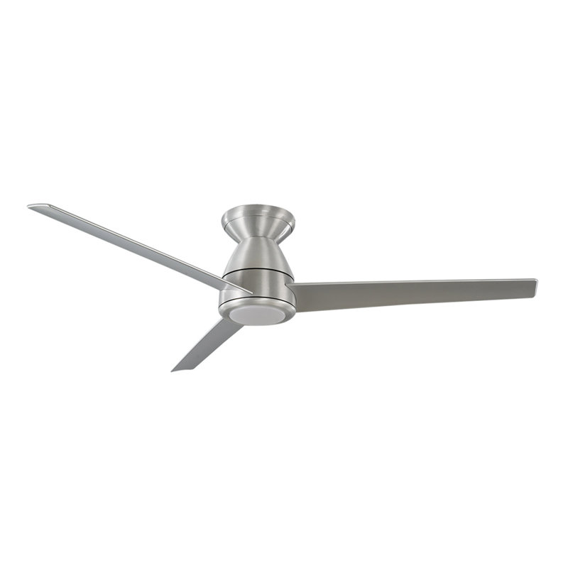 Tip Top 52" Brushed Aluminum Smart Flush Mount Ceiling Fan with LED Light