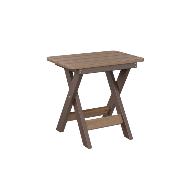 Berlin Gardens Folding End Table, Chocolate Brown, Antique Mahogany