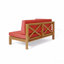 Ensemble de patio en L à dossier en X rouge avec table basse d'extérieur