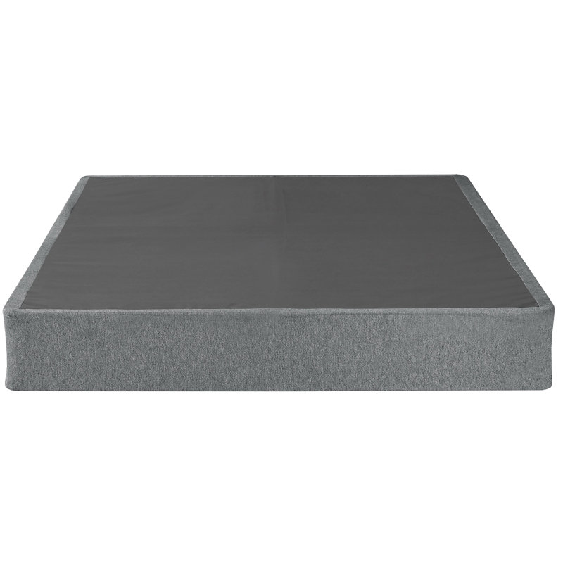 Grand lit 9 po Base de lit en métal pliable, grise, portative avec lin amovible, sommier pour matelas, grand et facile à ranger, revêtement en lin amovible réglable, peut être placée dessus
