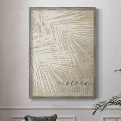 Ocean Calling Palms Framed Print - Solid Wood