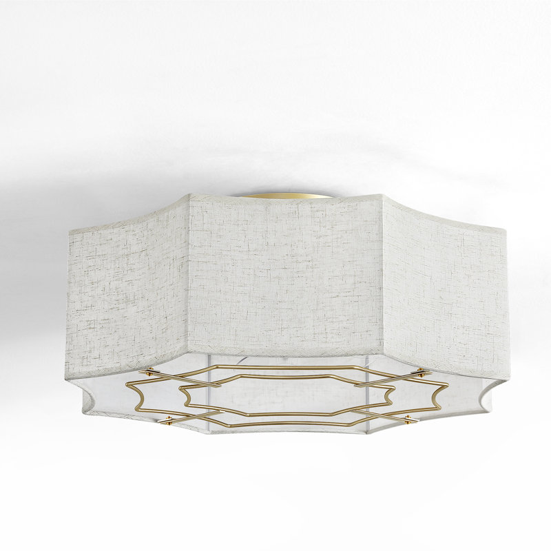 Ventilateur de plafond encastré 20 "à abat-jour en tissu avec lumière et télécommande