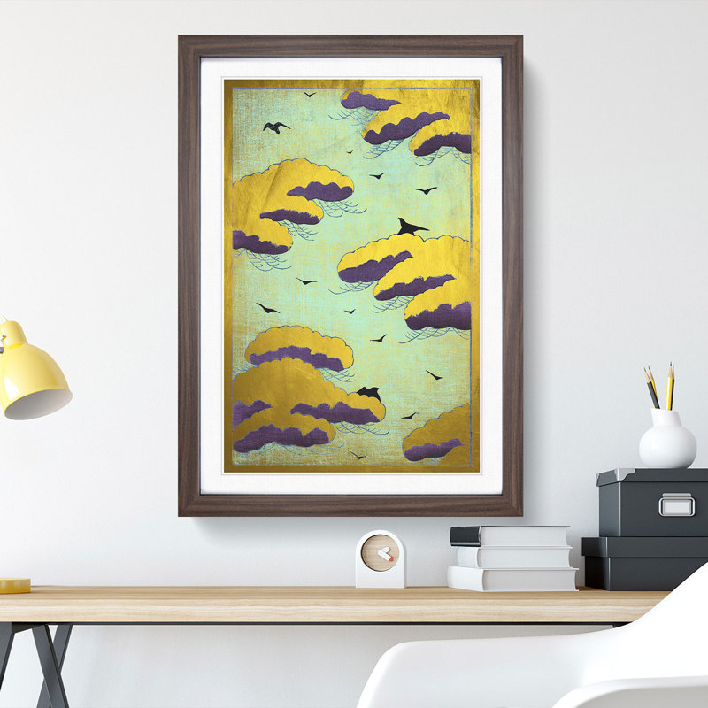 Golden Slumber - Picture Frame Painting, 36cm H x 27cm W x 2cm D, Walnut Framed
