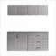 Armoires | Ensemble d'armoires de rangement pour garage 5 pièces, moderne, bois d'ingénierie de qualité E0, fermeture en douceur, résistant à l'eau, largeur de 64 po, gris ardoise | Contemporain | Bureau