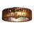20" Flush Mount Ceiling Fan with Light, Caged Wooden Ceiling Fan with Quiet DC Motor and Remote Control