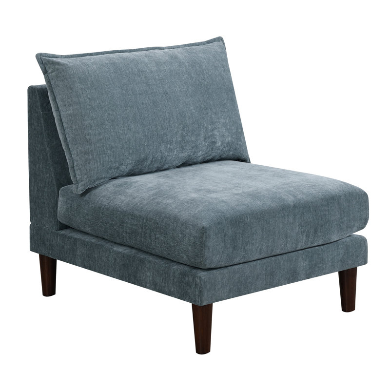 Magnifique chaise sans accoudoirs de couleur minérale en tissu 1pc Morgan