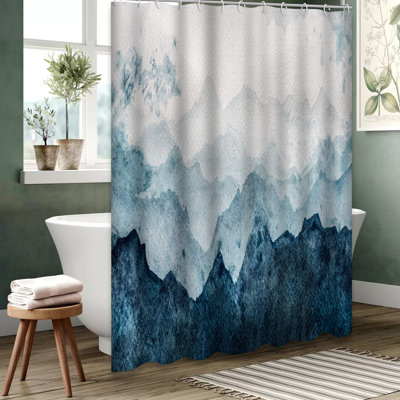 Rideau de douche avec 12 crochets Blue Mountains