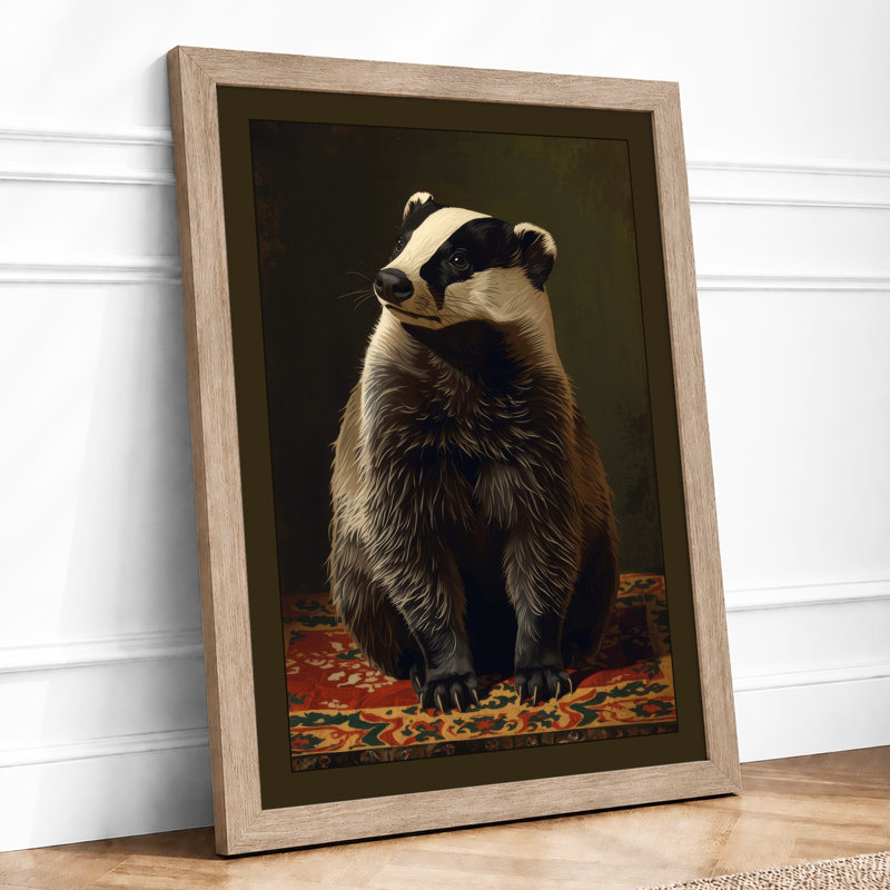 Badger Portrait Rustic - Print, Oak, A4 - 29.7 x 21.0 cm
