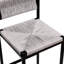 De 2 tabourets de bar gris avec dossier, structure en métal et chaises en corde de papier - base et siège tissé. Chic pour la cuisine, décoration de bureau-999725571