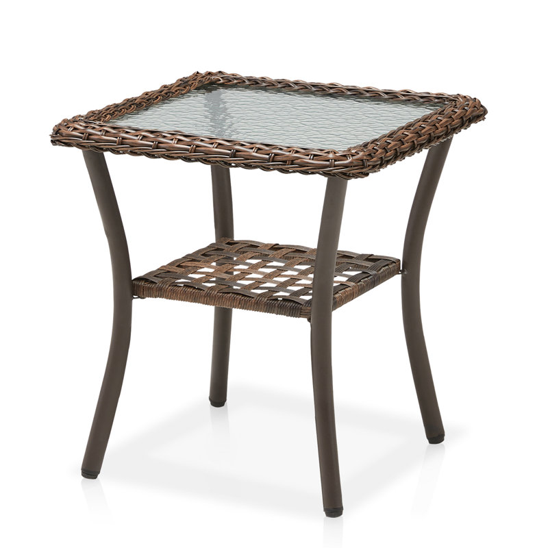 Table d'appoint d'extérieur en osier