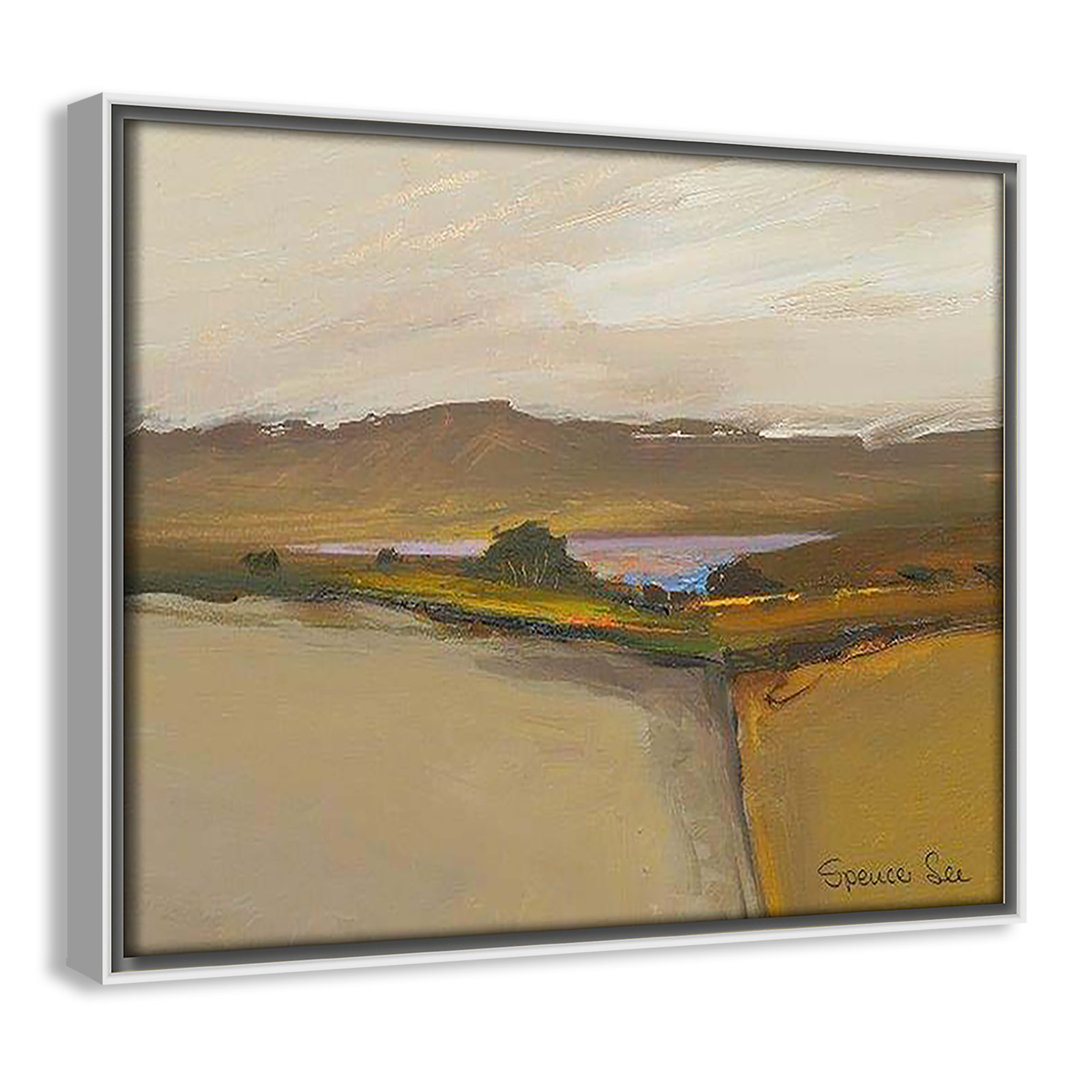 Heaven And Earth IV by Spencer Lee, 9.5'' H x 11.5'' W x 2'' D, White Framed