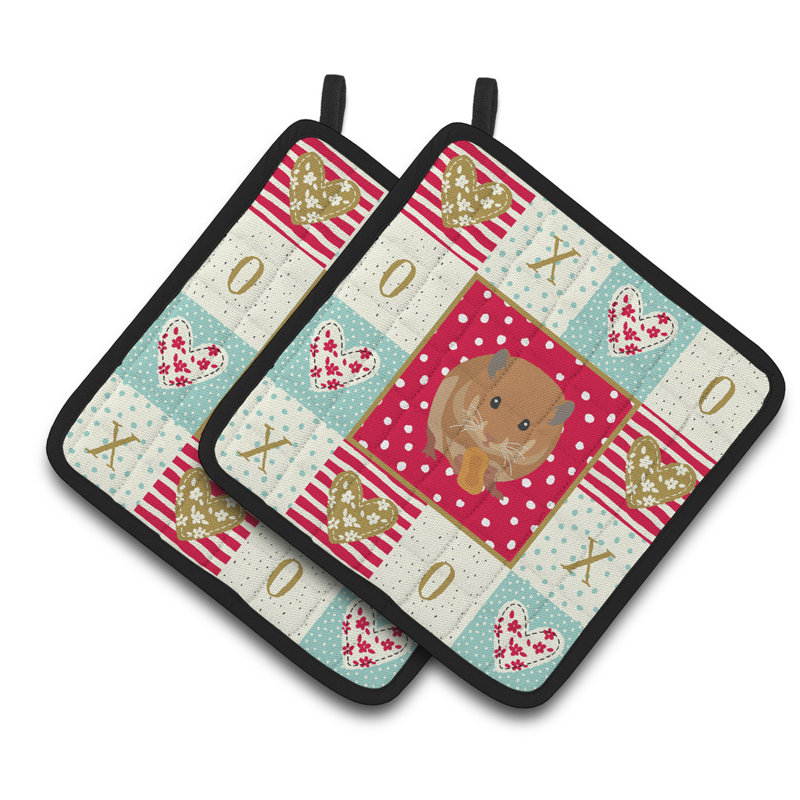 Ensemble de cuisinier poignée 2 pièces syrienne doré caroline, Hamster ourson