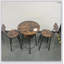 Ensemble de tabourets de bar ronds avec tablettes, tabouret avec dossier brun rustique
