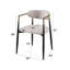 Chaise d'appoint en lin beige et finition noire, ensemble de 2
