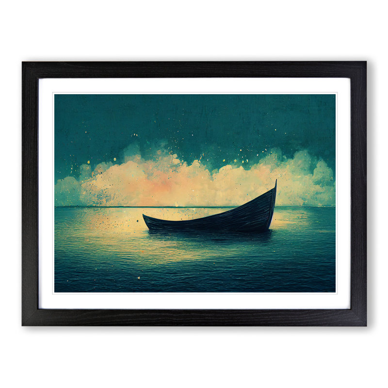 Boat Splashed Vol.2 - Single Picture Frame Painting, Black Framed, 46cm H x 64cm W x 2cm D