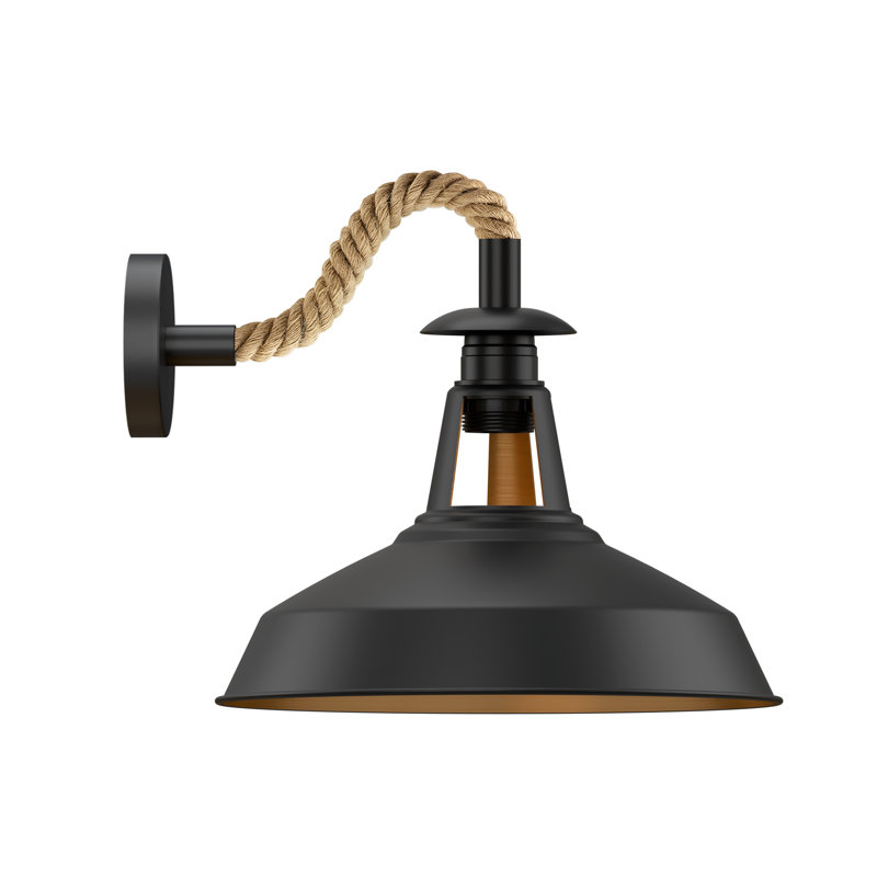 Mairead Armed Sconce, Black Gold Inner, No