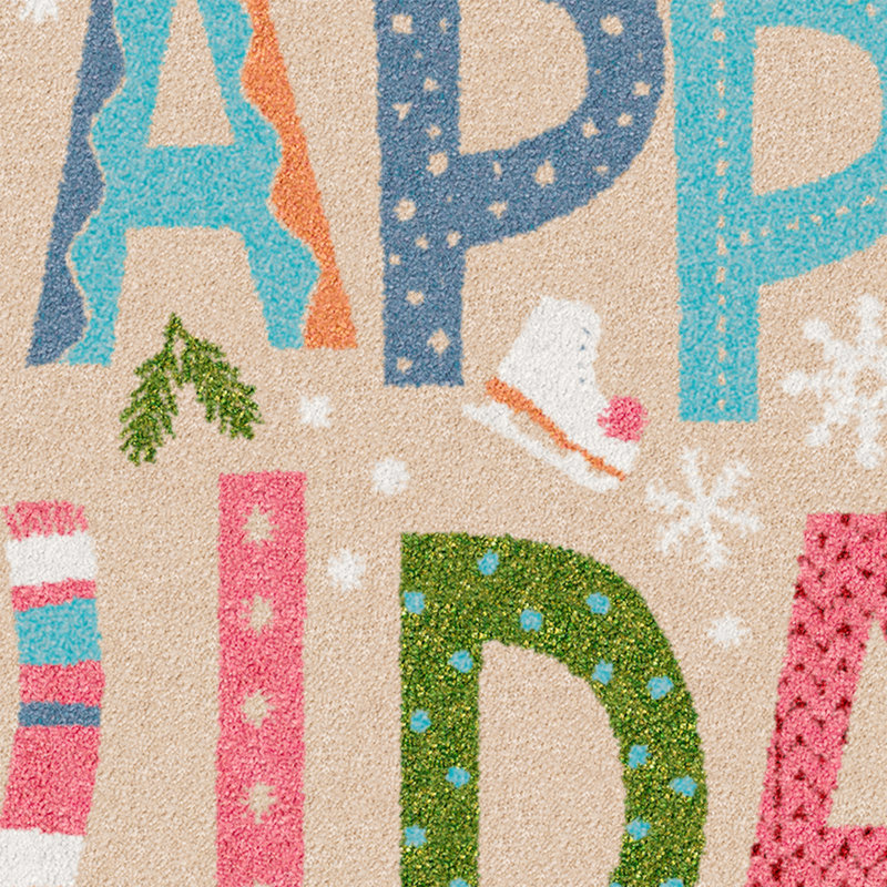 Happy Holiday, 2'8"x3'10" Rectangle