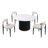 5-Piece Round Dining Table Set with 4 Upholstered Chairs, 47" Modern Kitchen Dining Set for 4