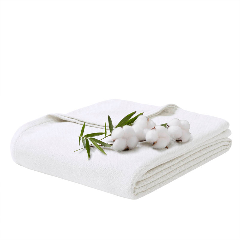 Couverture en coton, Twin, Blanc