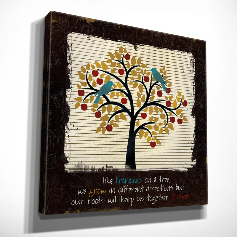 « family tree », reproduction d’impression sur toile tendue, H 24 po x l 24 po x P 1,5 po
