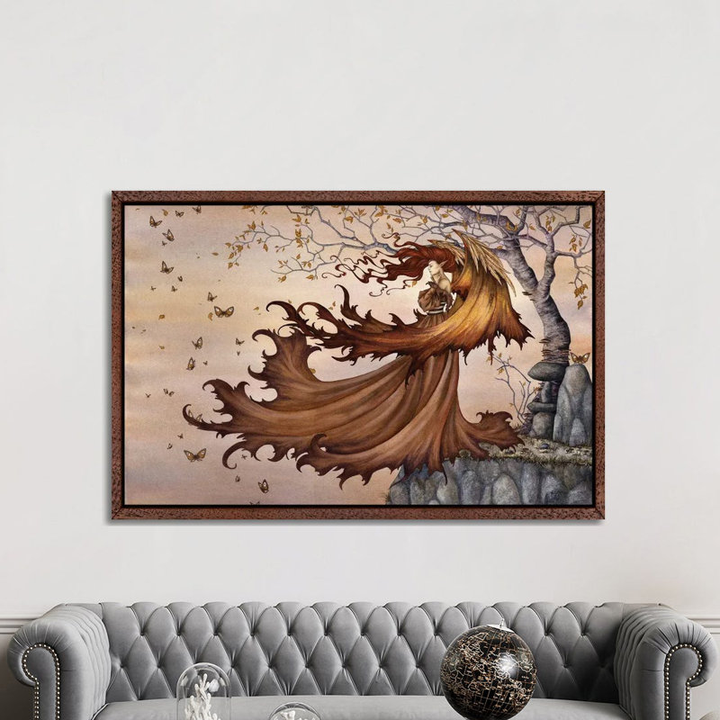 Passage To Autumn by Amy Brown - Print on Canvas, Classic Brown Wood Framed, 101.6 cm H x 66.04 cm W