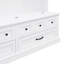 Élégant portemanteau large avec 5 crochets et 2 tiroirs, banc de rangement polyvalent à dessus relevable pour porte d'entrée, portemanteau en bois 3 en 1 rétro, blanc, l 59 po x H 74 po-1404736984